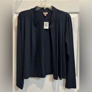 J. Jill Wearever short, open-front, long-sleeve cardigan - deep blue - M - NWT